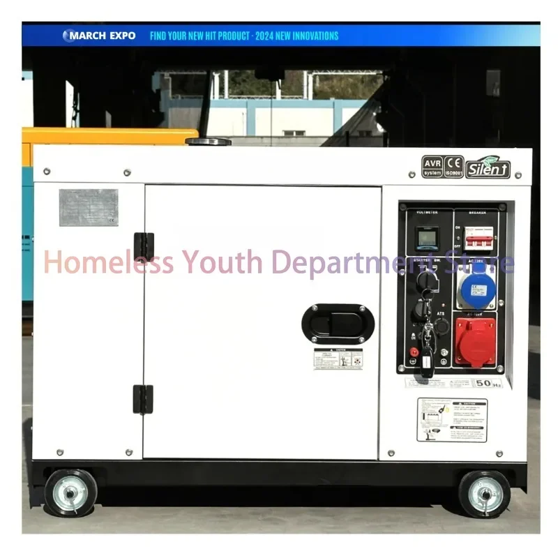 For standby power plants 10 kW sound insulation diesel generator 220 V/380 V 60 Hz three-phase generator, diesel generator 10 kW