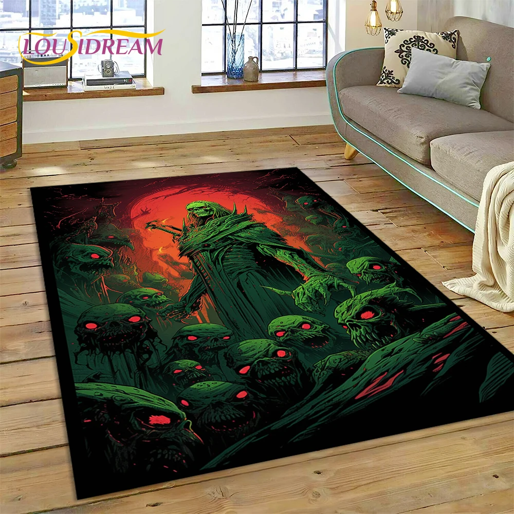 Gothic Horror Monsters Demon Ghost Carpet Rug for Bedroom Living Room Home Sofa Decoration,Children Game Large Decor Floor Mat