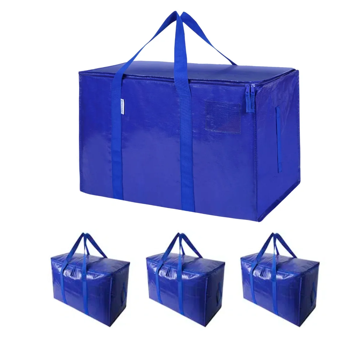 

4Pcs Large Moving Bags Heavy Duty Moving Totes with Side Handles Tag Pocket Waterproof Storage Bag with Zippers