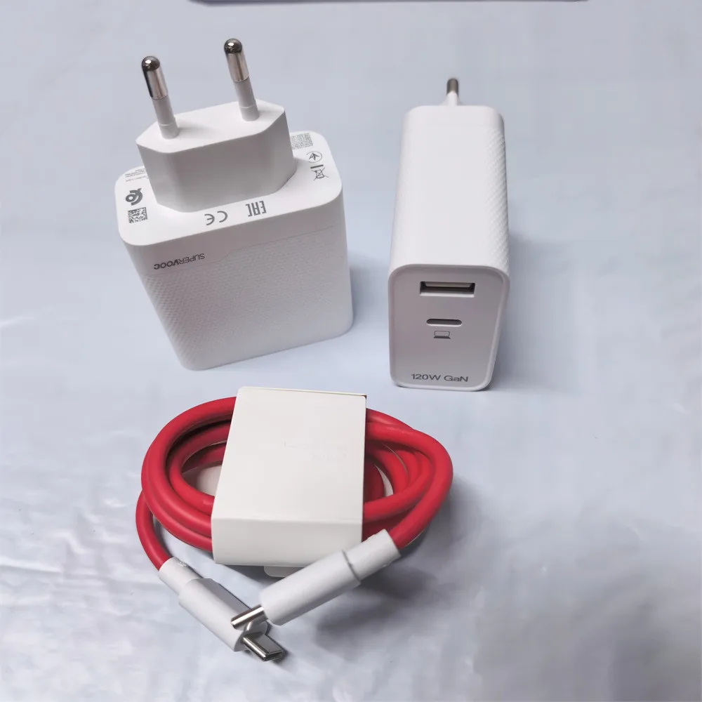 Oneplus 120W EU Supervooc GaN Charger Dual Port Fast Charge USB A/C PD 12A Type C Cable For 1+15 13 12 11 10 Pro 12R Ace 6 5 3