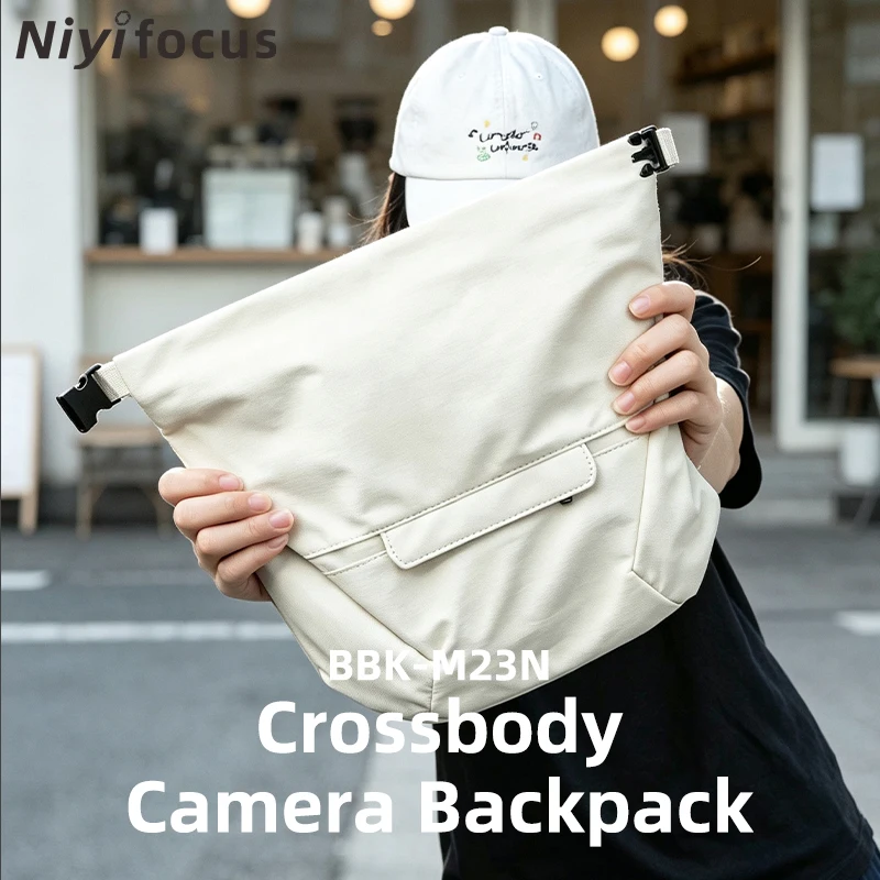 BBK‑M23N Crossbody Camera Bag Lightweight Water‑resistant Sling Shoulder Bag Portable Camera Lens Storage Pouch for Street Vlog