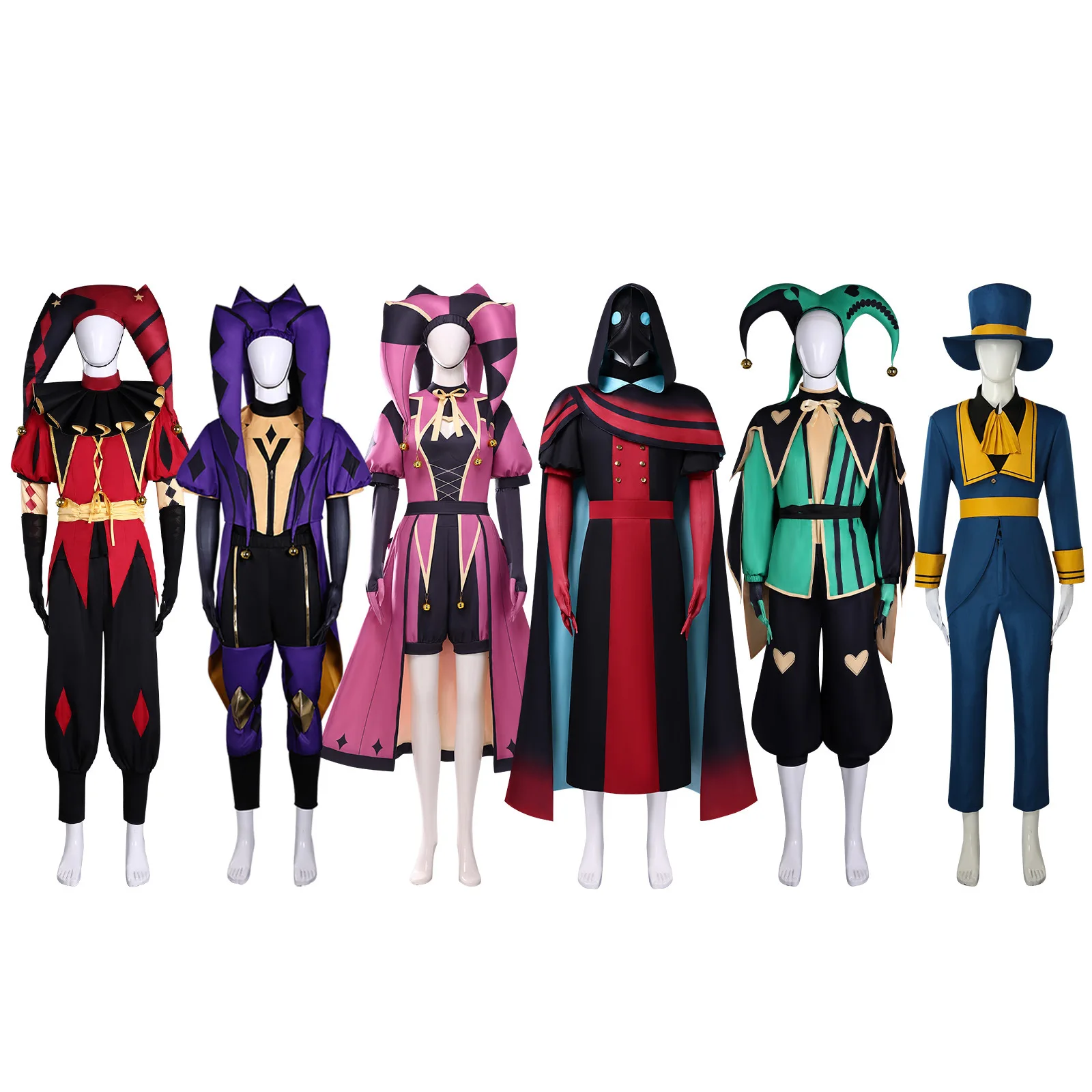 game-the-freak-circus-pierrot-quin-jester-columbina-ticket-taker-doctor-cosplay-costume-halloween-party-stage-roleplay-outfit