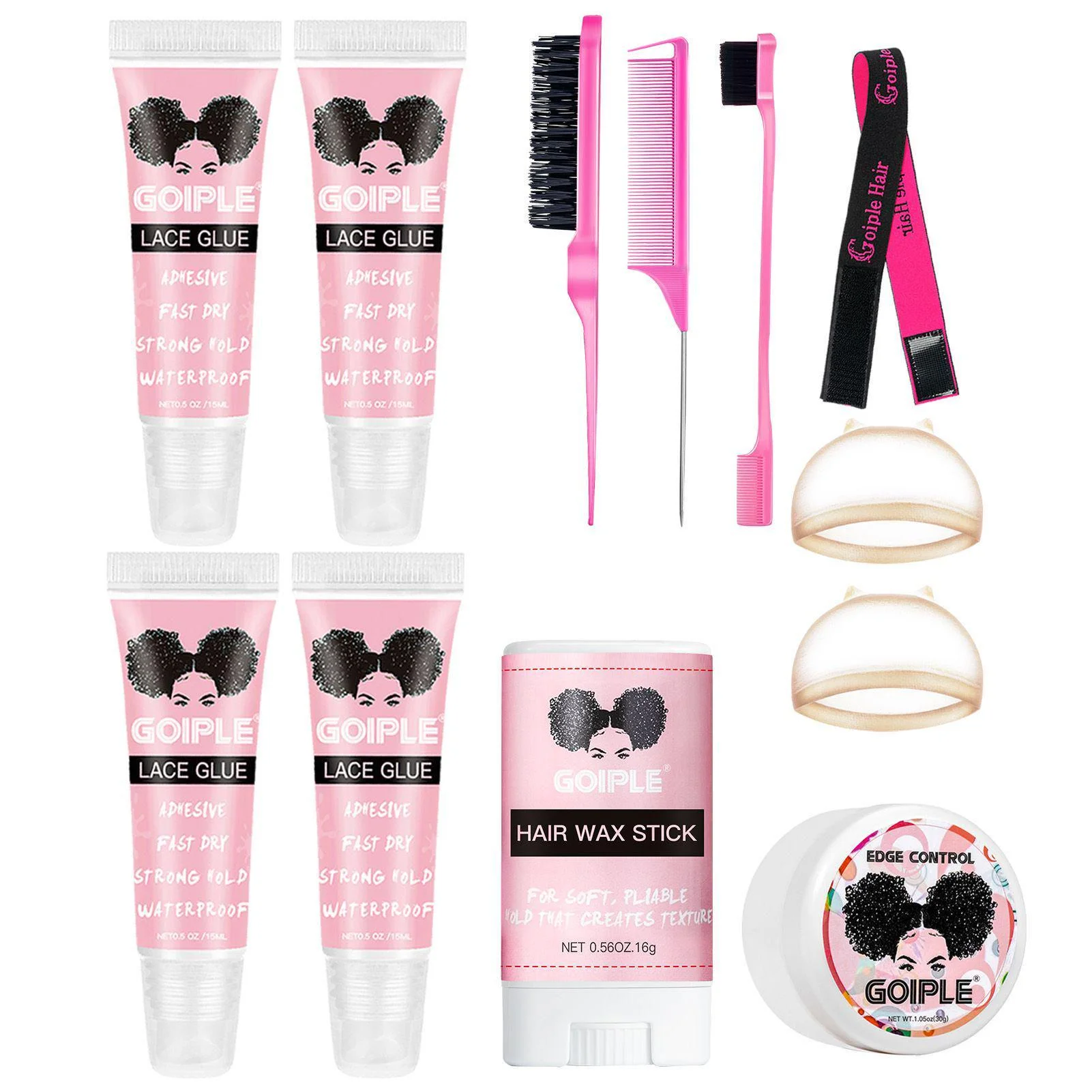 Waterproof Wig Glue Water-resisant Lace Wig Glue Extra Hold Lace Glue Hair Convenient & Portable Wig Installation Kit Set