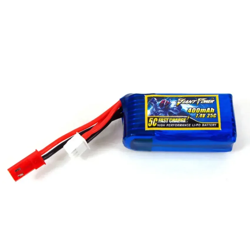 7.4V 2S 400mAh 25C High Rate Ultralight LiPo Battery for Micro RC Model Airplane Helicopter FPV Drone