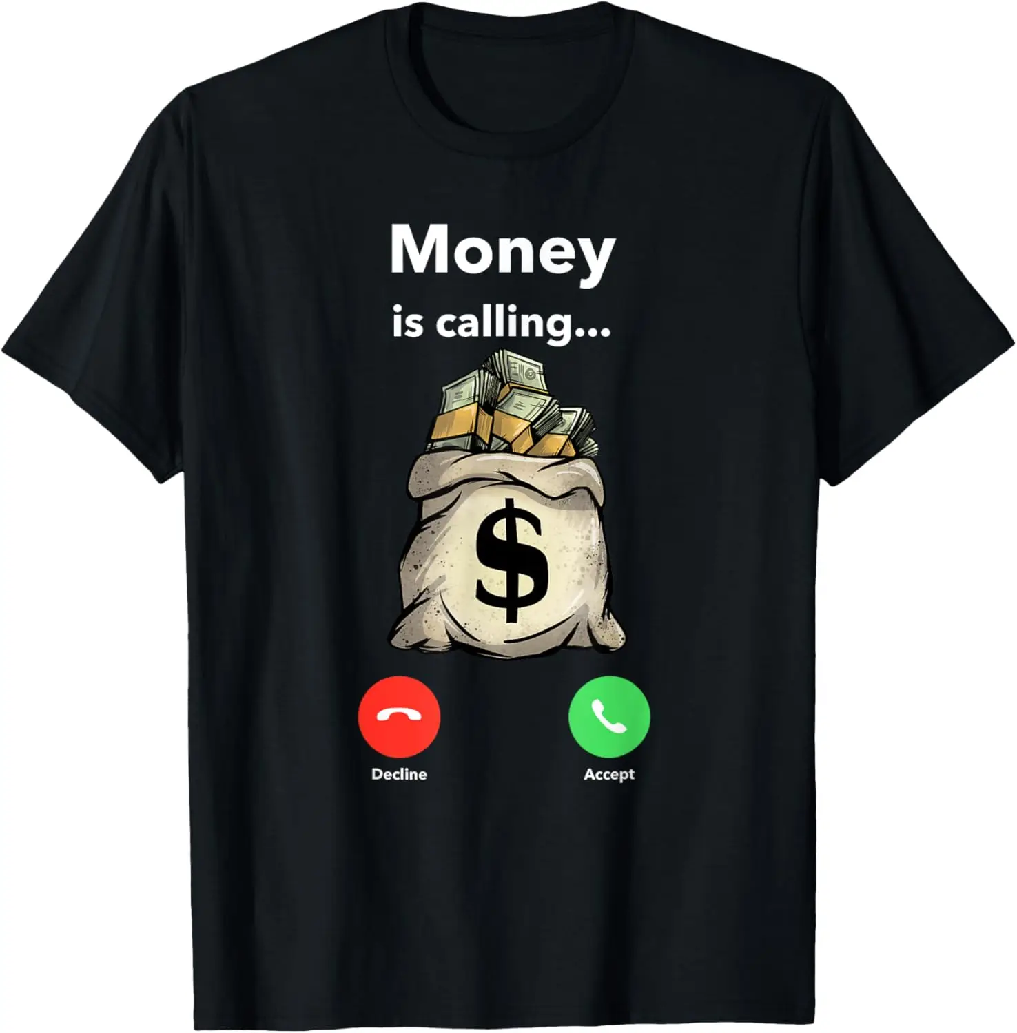 Money Call Gangster Entrepreneur Hip Hop T-Shirt 100% Cotton Trendy Y2K Short-Sleeve Tee – Soft, Quick-Drying, &