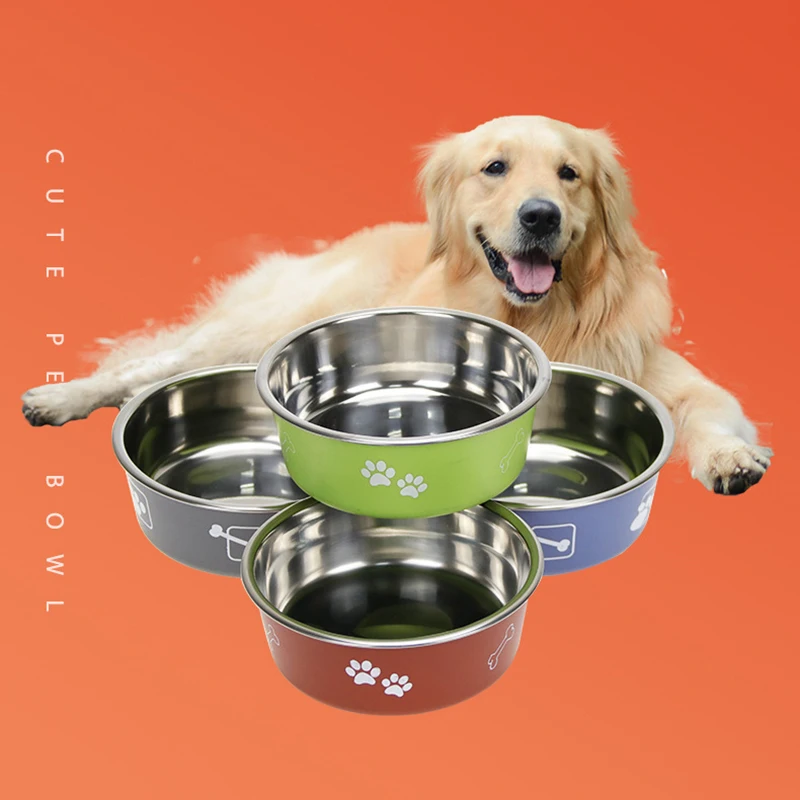 

Stainless Steel Dog Bowl Pet Non-slip Dog Food Bowl Stainless Steel Cat Bowl Pet Food Bowl Drinking Feeding Pet Bowl