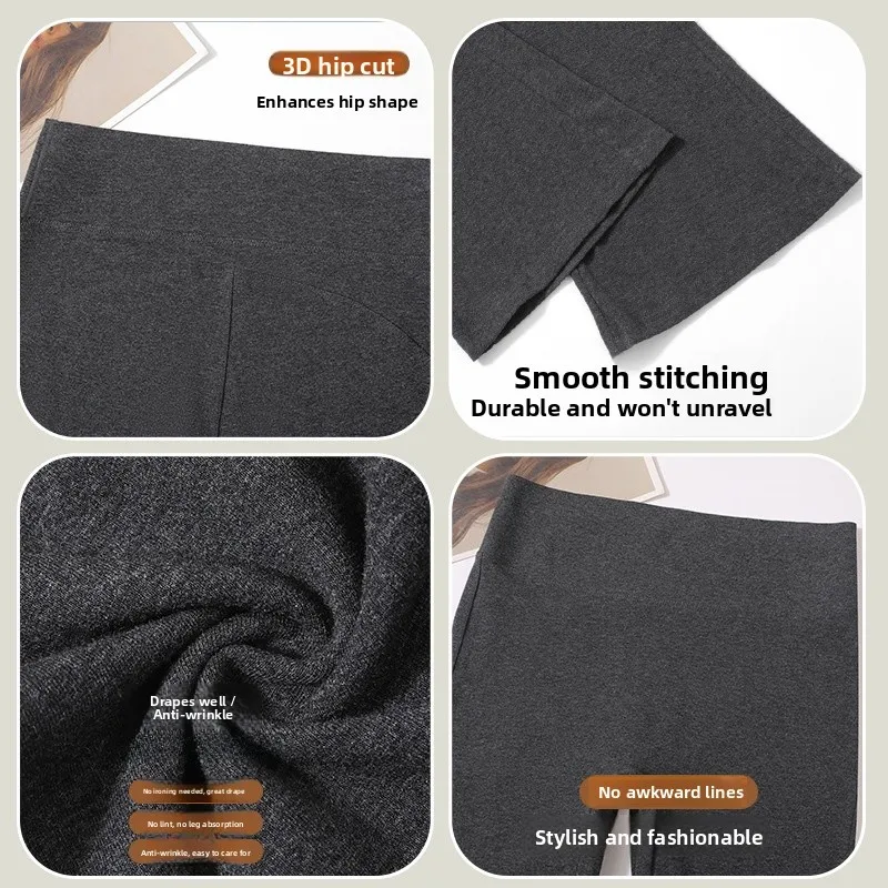 Cotton High Waist Wide Leg Pants Women's Casual Slimming Anti-Wrinkle Drapey Fitness Yoga Sporty Base Layer Trousers