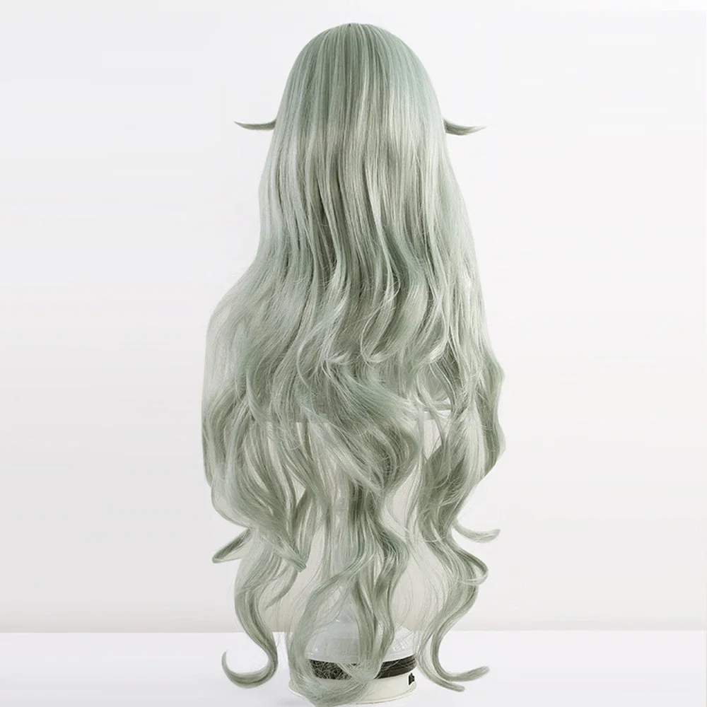 RANYU Women Wigs Synthetic Long Wavy Green Game Cosplay Hair Heat Resistant Wig For Party