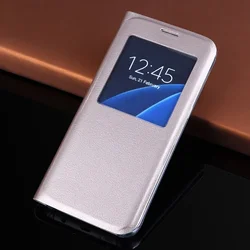 Slide Window View Case For Samsung Galaxy S7 Edge S8 Plus S8+ Flip Cover Cell Phone Carrying Bag Funda Coque Holster Shell