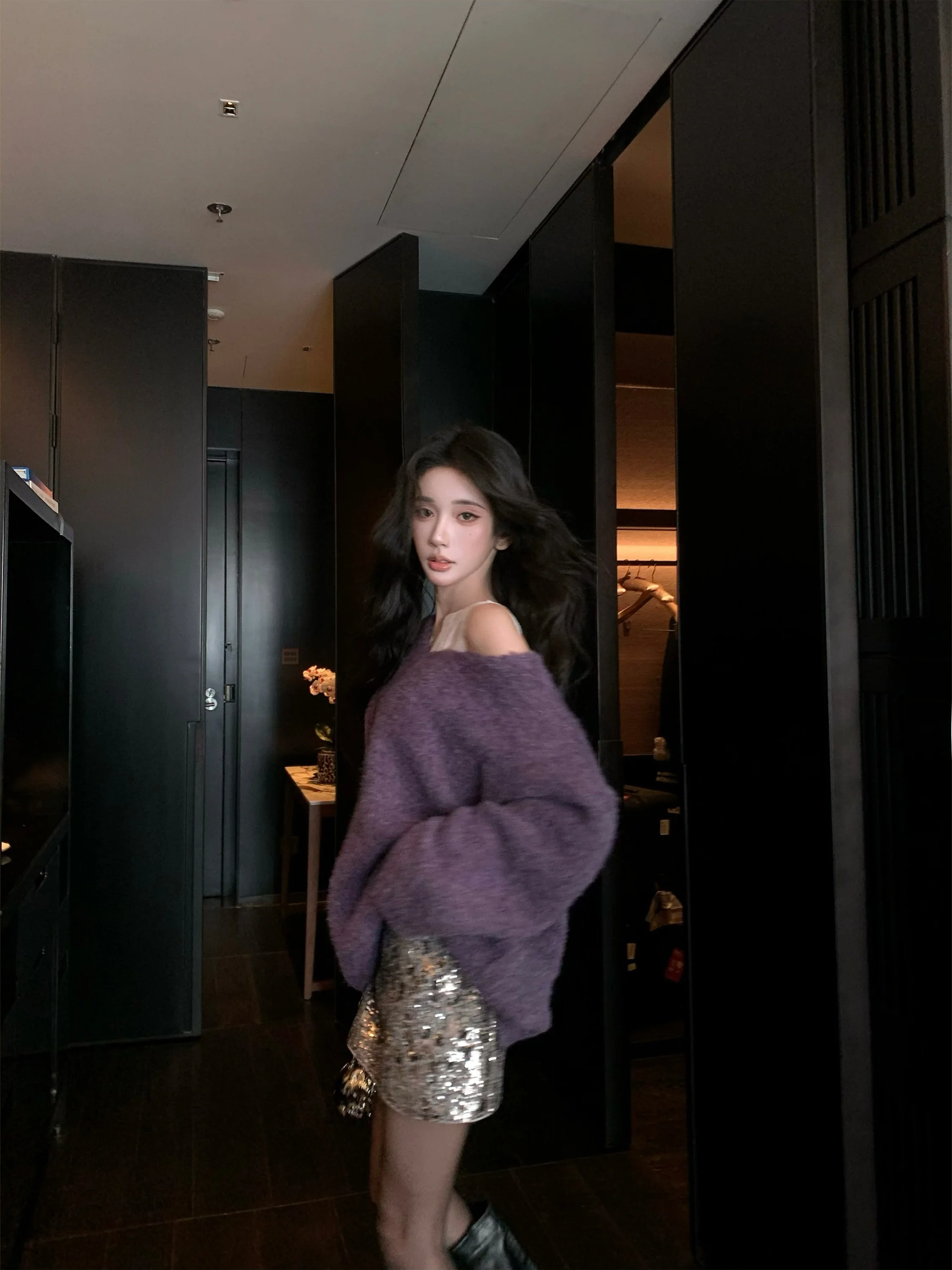 

Женский вязаный свитер Barb Chill Lazy Sle V-Ne, свободного кроя, зимний, в стиле Rich Girl, длинный, теплый, с шарфом, повседневный, свободный крой...