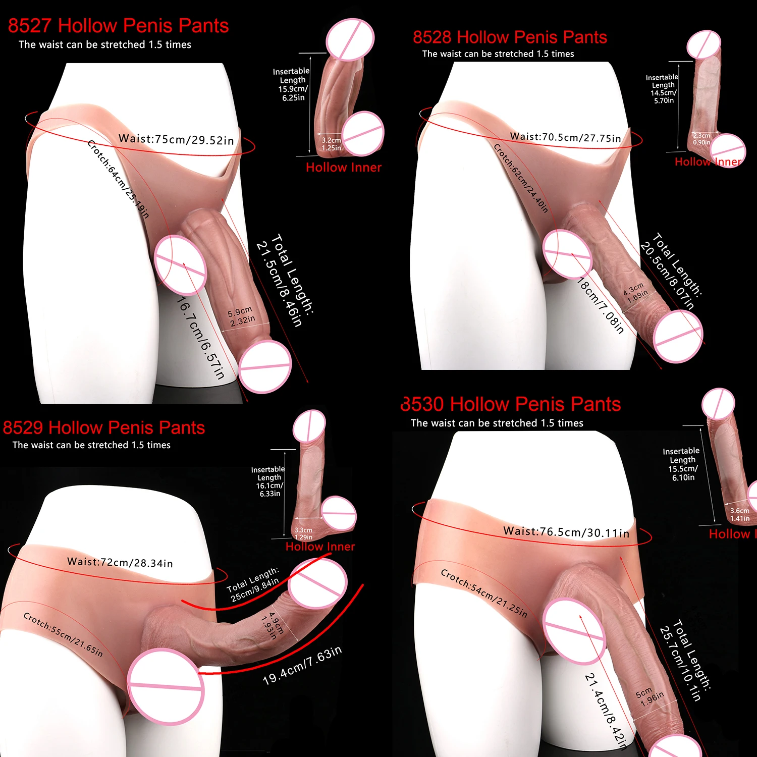 SXXY Large Strap-On Penis Sleeve насадка на член Silicone Holow Penis Underwear Wearable Prolong Erotic Pleasure Adult Toys