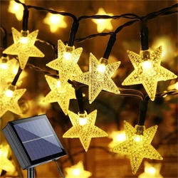 Outdoor Solar Powered Star String Lights 20 50LED Waterproof Christmas Solar Lamp for Garden Patio Landscape Xmas Tree New Year
