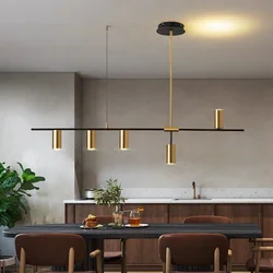 Keuken Hangende Plafondlampen Eenvoudige Moderne Stijl Lange Kroonluchter LED Woonkamer Hanglamp Armatuur Eetbar Tellerlamp