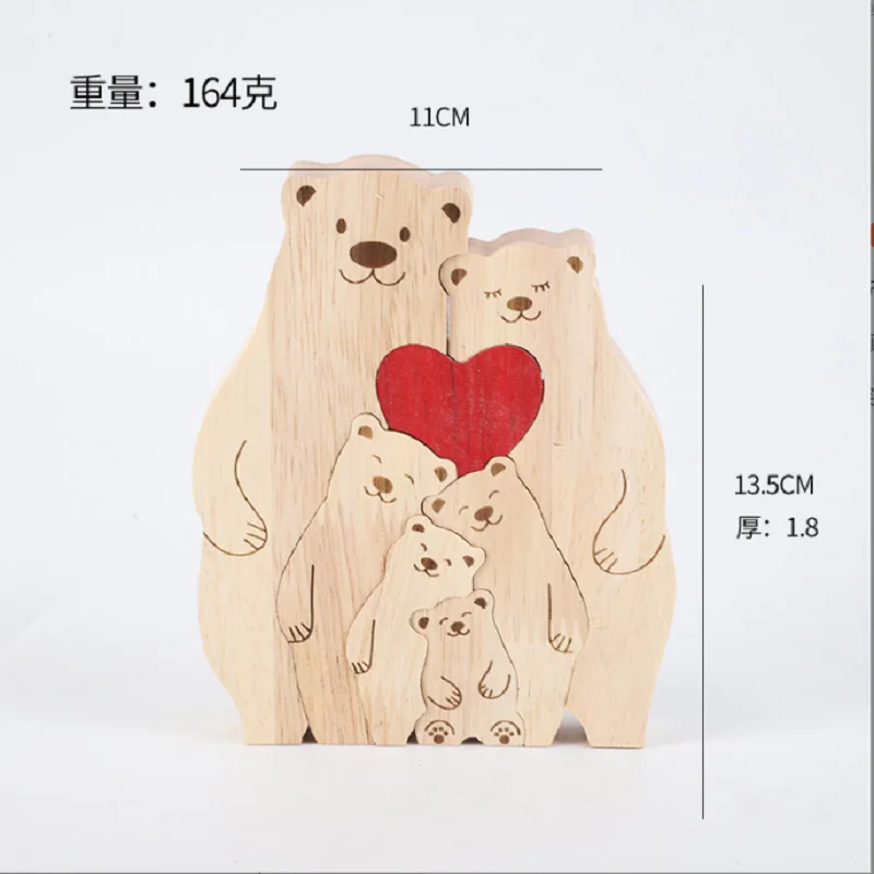 

Bears Home Six wooden bears Heart Warmer Birthday Gift Art Home Decor Thanksgiving Gift