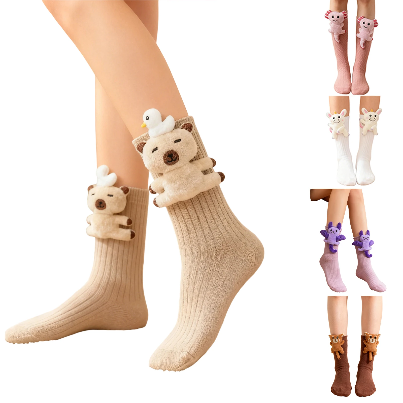 

Autumn and Winter Fashion 3D Fun Animals Floor Socks Knit Thickening Warm CHome Footwear Non-slip Daily Cmfortable Sockings