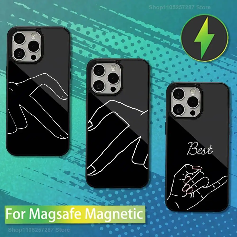 

Girls Bff Best Friends Art For iPhone Mini,13,Max,11,15,17,14,Plus,12,Pro,16,For Magsafe,Magnetic Wireless Charging Case