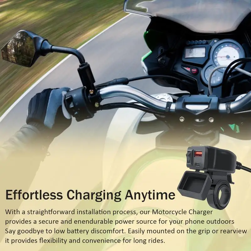 Cargador de batería para motocicleta, cargador USB resistente al agua para Moto, accesorios portátiles para motocicleta, puerto de carga para teléfono inteligente para exteriores