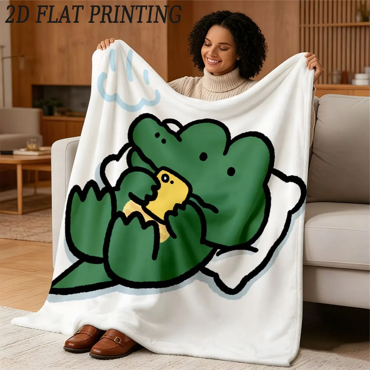 Cute Alligator Crocodile Cartoon Throw Blanket Nursery Jungle Animal Fleece Decor Gift Throw for Kids Baby Room