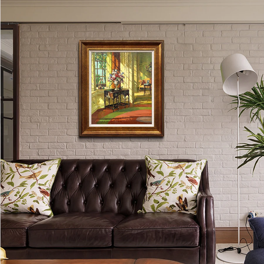 Sunshine house British landscape oil painting still life architecture European-American porch corridor decorative paintings