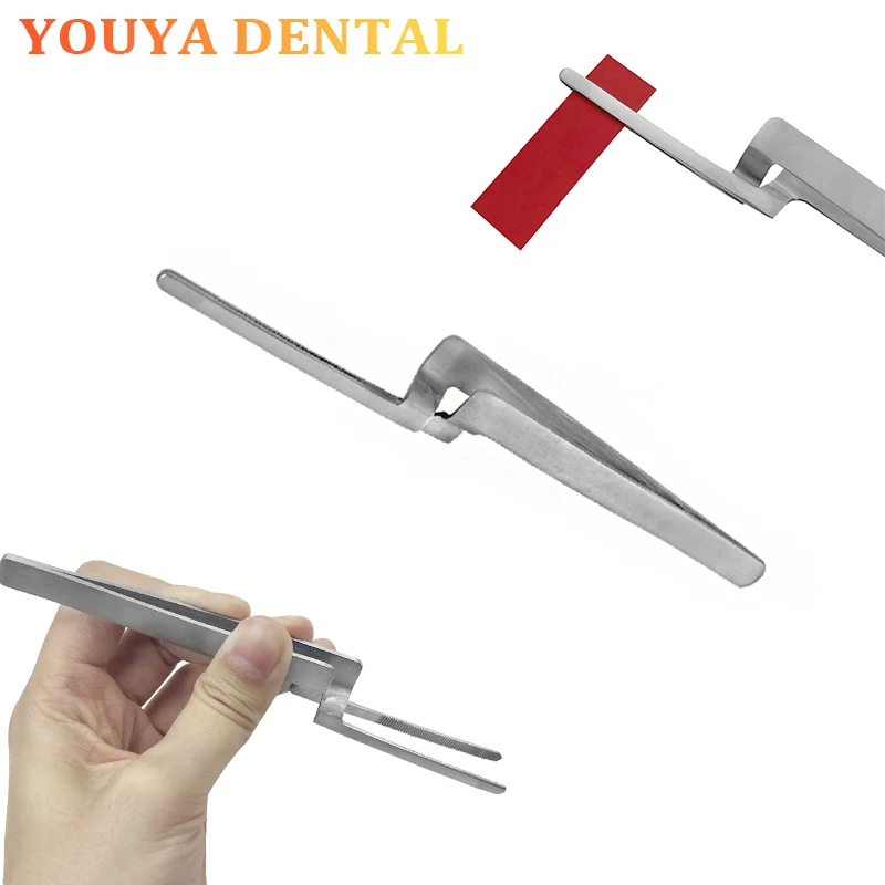 

1pcs Stainless Steel Dental Occlusal Paper Tweezers For Teeth Care Tool Curved Bite Articulating Paper Plier Orthodontic Forcep