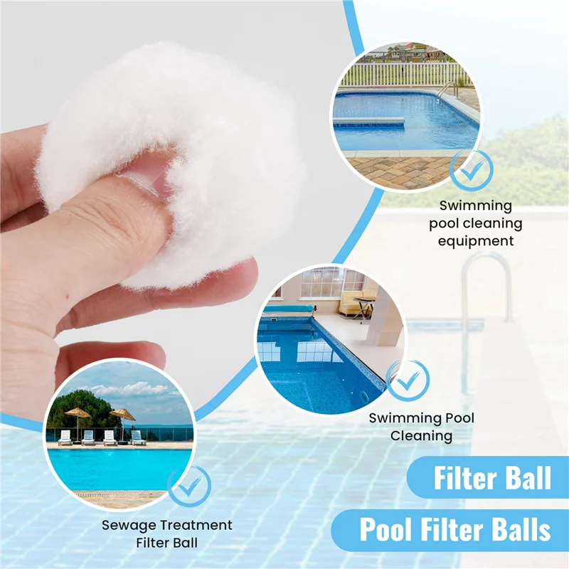 

PORK-Swimming Pools Filter Balls Portable Wet Dry Cotton Canister Clean Fish Tank Filter Material Water Purification Fiber 200G
