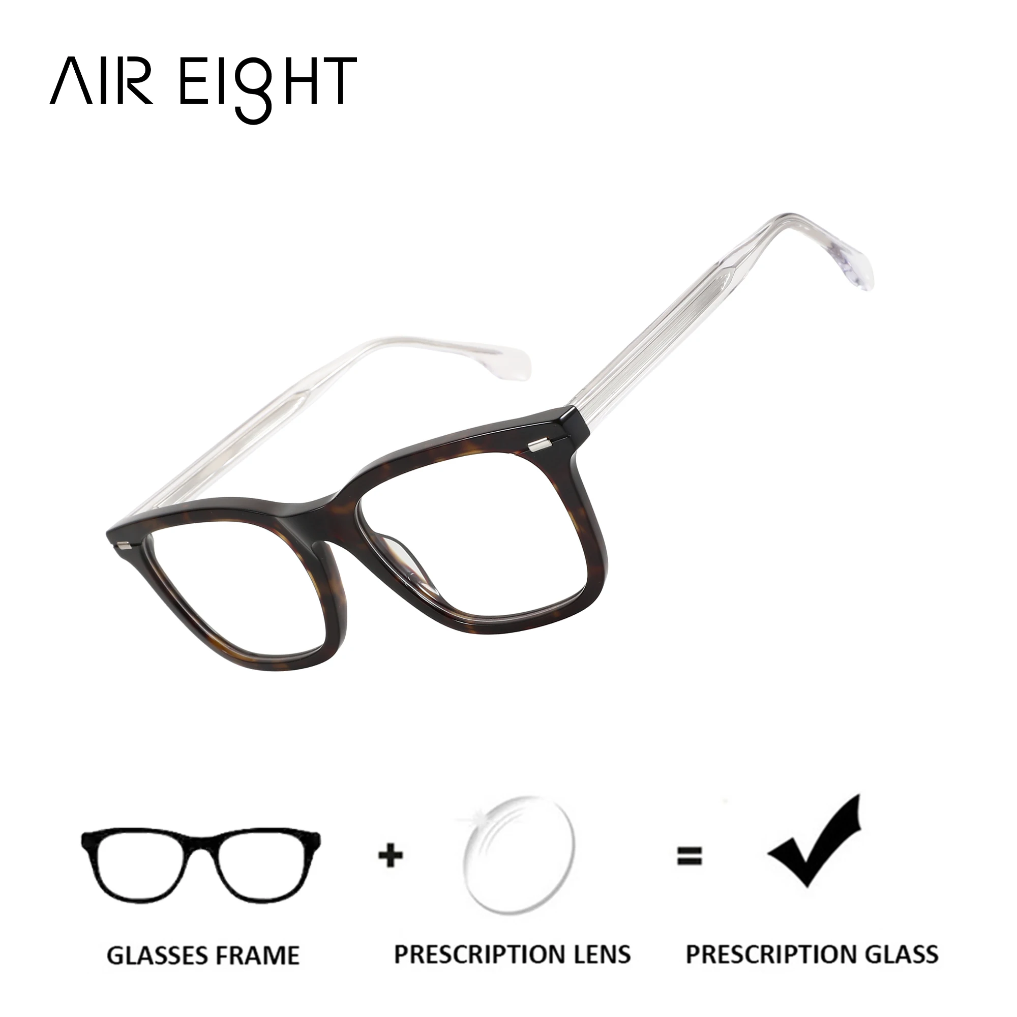 aireight-m-サイズ-アセテートスクエア処方メガネ抗青色光近視視力用メガネ男性用