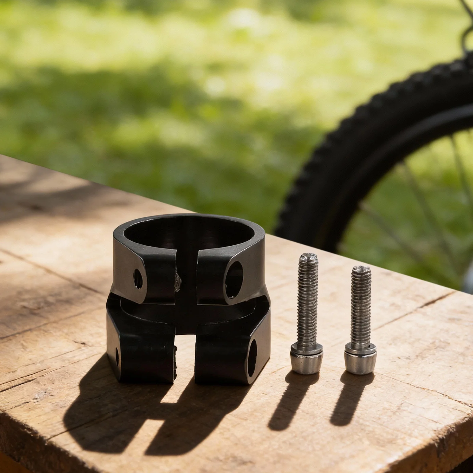 

Bike Maintenance Aluminum Alloy Clamp Double Layer Clamp Heavy Duty Seat Post Clamp Part Carbon Fiber Compatible