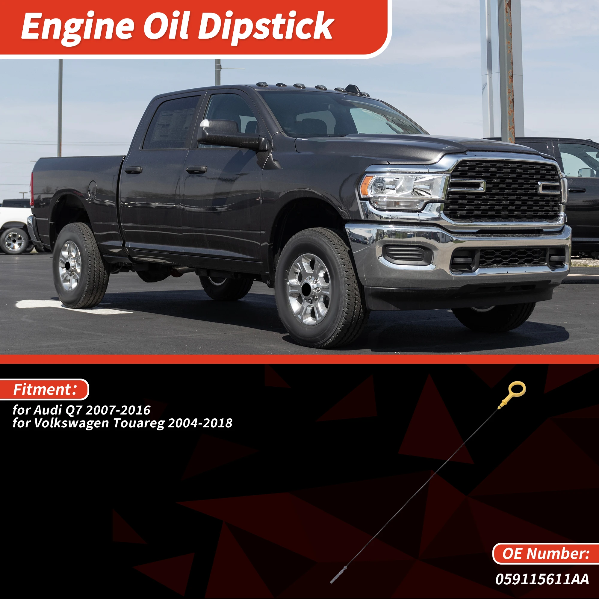 UXCELL مقياس الزيت مستوى الزيت Dip Stick No.059115611AA لأودي Q7 2007-2016 أصفر 1 قطعة #2