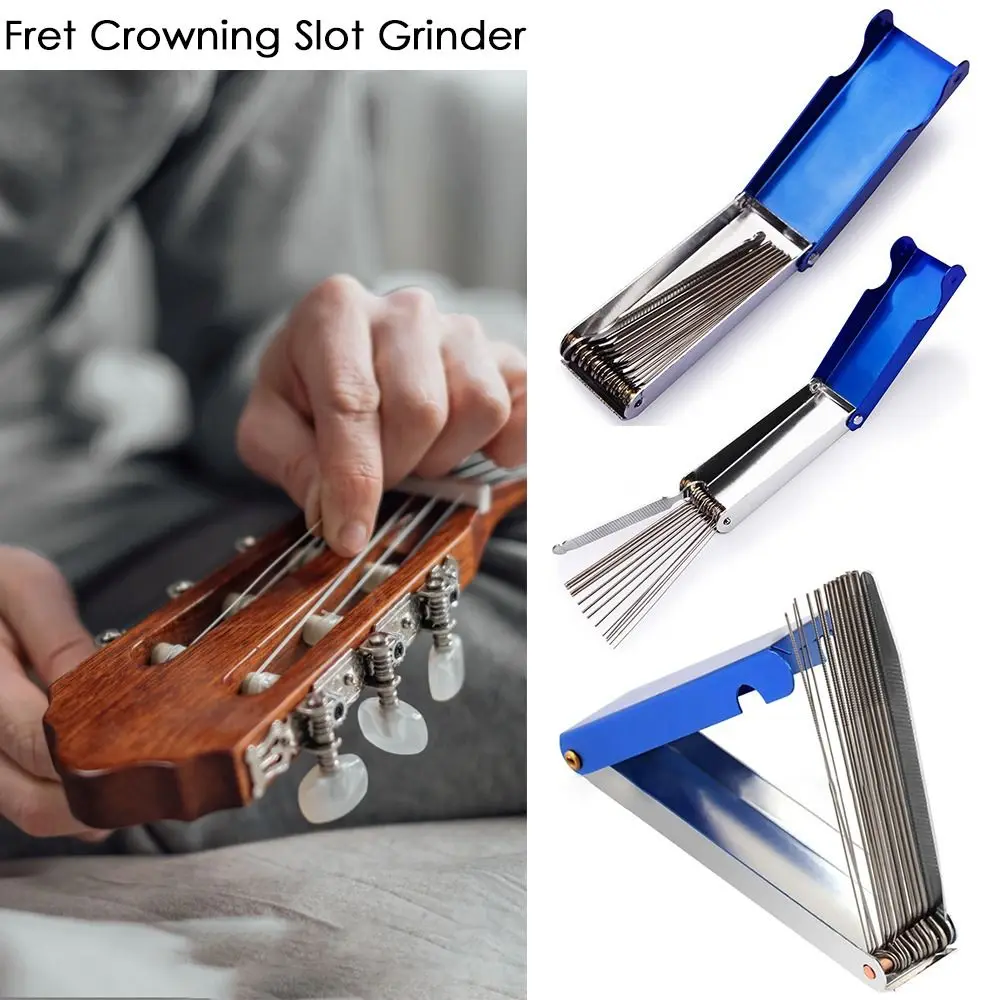 Stringed Instruments Saddle Filing Slotting File Kits Guitar Nut Files Set Luthier Repair Tool Fret Crowning Slot Grinder