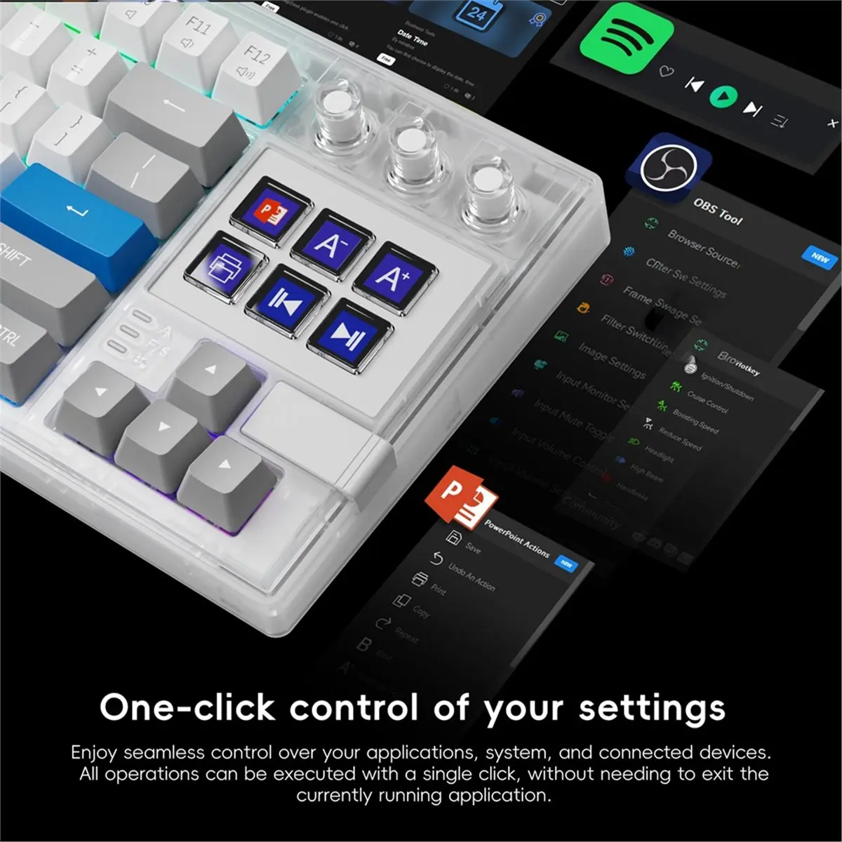 (A99Z] K1 Pro 6 LCD Visual Mechanical Keyboard Hot‑Swappable Macro Gaming Console RGB Controller
