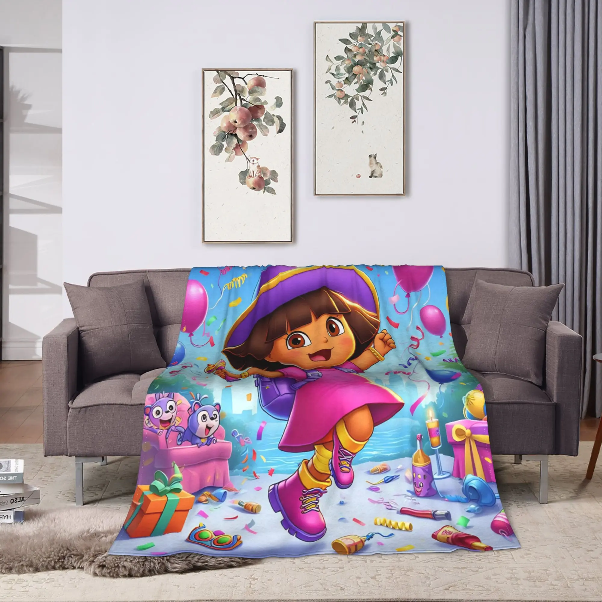 بطانية دافئة طائرة السفر دوراس اكسبلورر رمي بطانية الفانيلا المفرش للأريكة كرسي أريكة سرير الجدة غطاء سرير أريكة #2