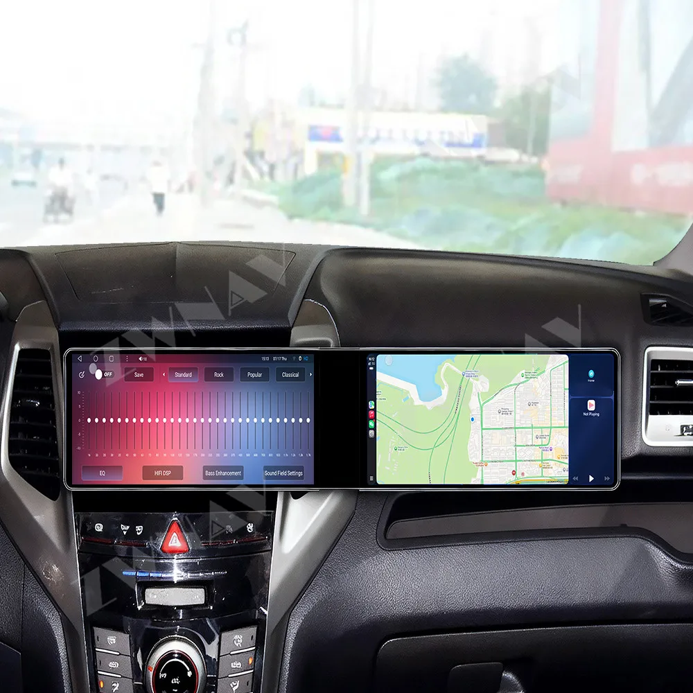 Dual 12.3” For Ssang Yong Tivoli Matte Black 2015-2019 Android 13.0 GPS navigation carplay wireless multimedia player radio