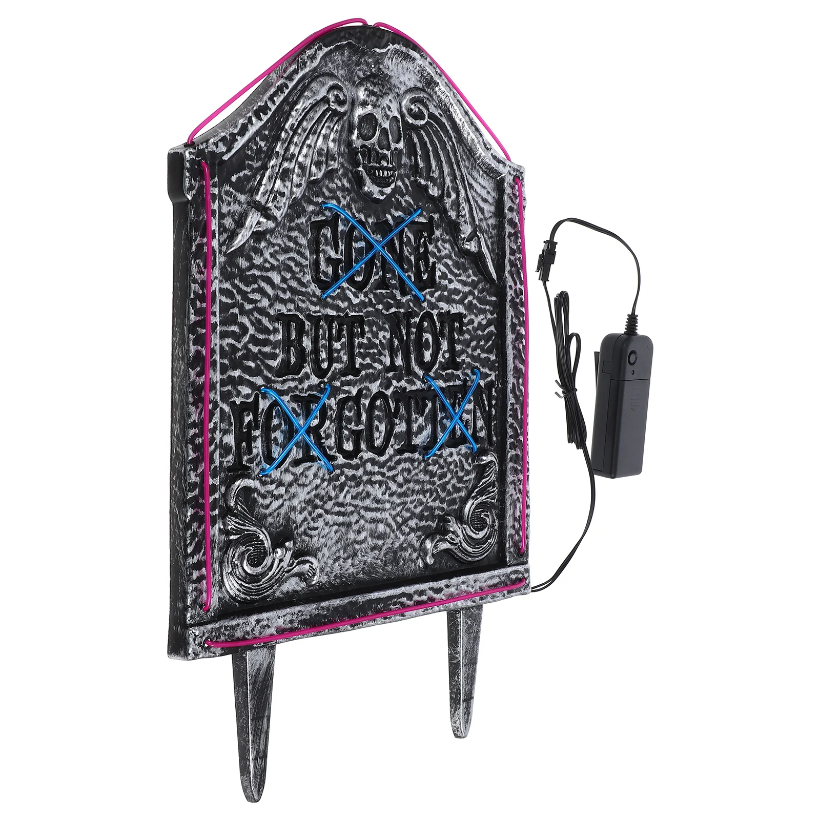 

Halloween Light Up Tombstone Red Blue Dual Color LED Yard Sign Decoration Outdoor Grave Marker Not Included