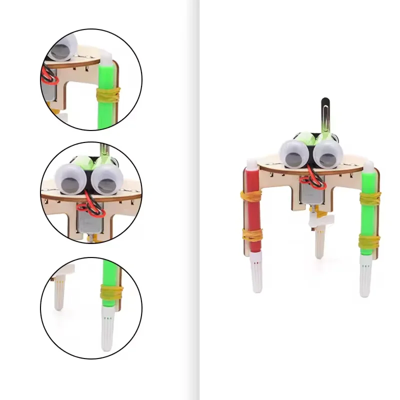DIY-Graffiti-Roboter für Kinder, kreatives STEM-Lernspielzeug, Erfindungsset, beliebtes wissenschaftliches Experiment, Geschenk für Grundschulkinder