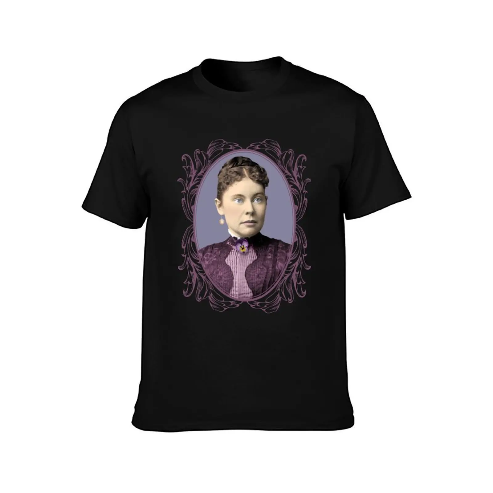 Lizzie Borden Purple Dress & Pansy Brooch (no text) T-Shirt anime shirt custom shirt men t shirt