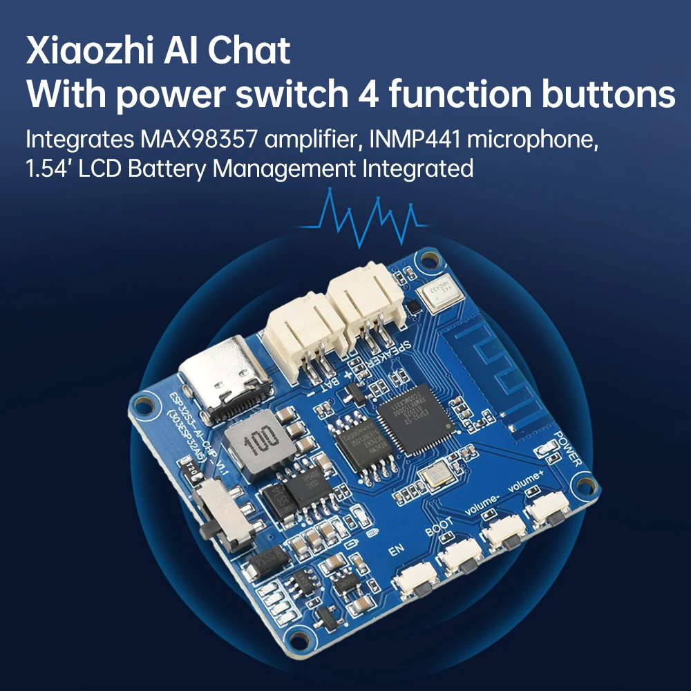 샤오지 AI 인공지능 ESP32-S3 음성 채팅 모듈 딥시크 지원 WiFi LCD 디스플레이 화면 ESP32 S3 사운드 모듈