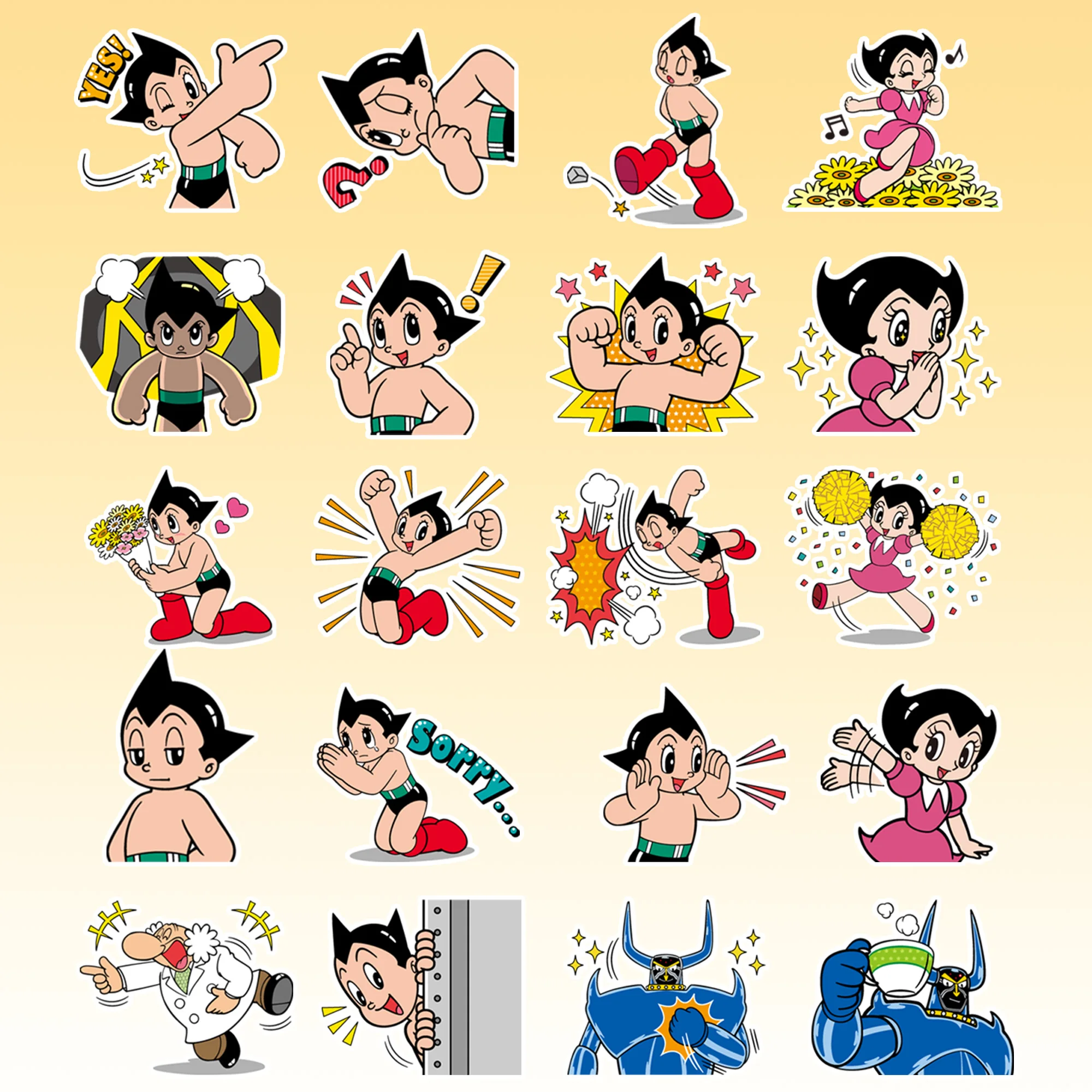 40 peças de adesivos Astro Boy (série animada infantil) – para decoração DIY em papelaria infantil, livros e eletrodomésticos