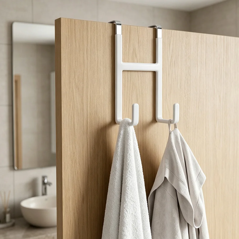 Scratch Free Over the Door Hooks Designed for Interior Doors with Smooth Rubber Finish and Strong Load Capacity
