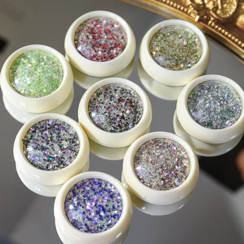8 boîtes de paillettes hexagonales mixtes pour ongles, grosses flocons holographiques scintillants pour le visage, les yeux, le corps, maquillage, décoration Nail Art