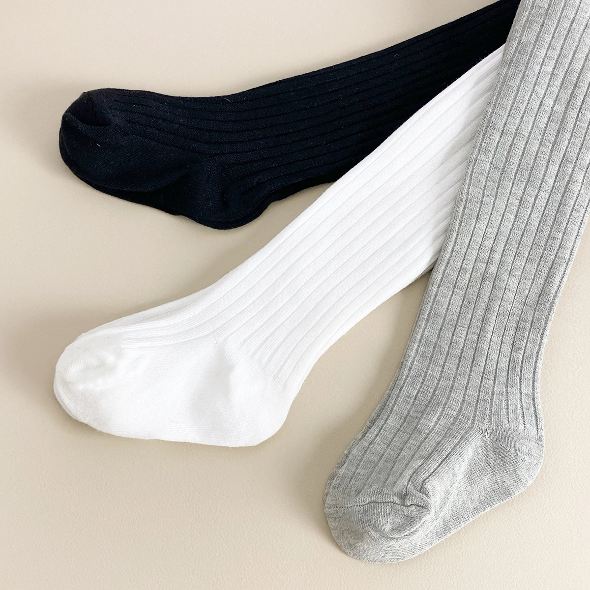 3 Paar Baby-Kleinkind-Leggings-Socken, einfache und vielseitige einfarbige Kinderstrumpfhosen für die Frühlings- und Herbstsaison für Baby G – Detail 4