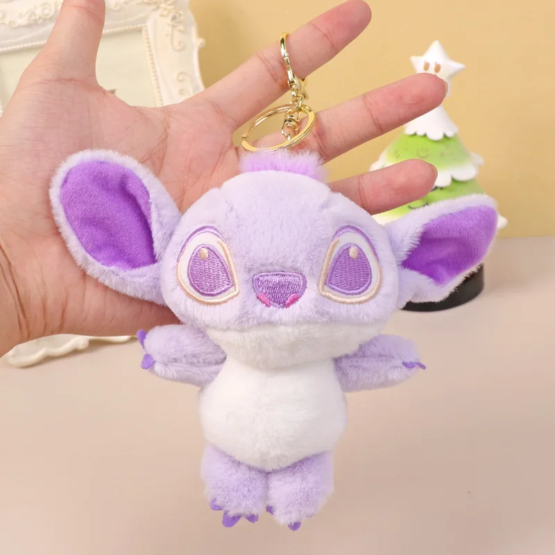 Disney-Porte-clés en peluche Stitch pour filles, jouet en peluche Kawaii, pendentif de sac en peluche mignon, joli cadeau d'anniversaire, CAN o & Stitch Butter Angel