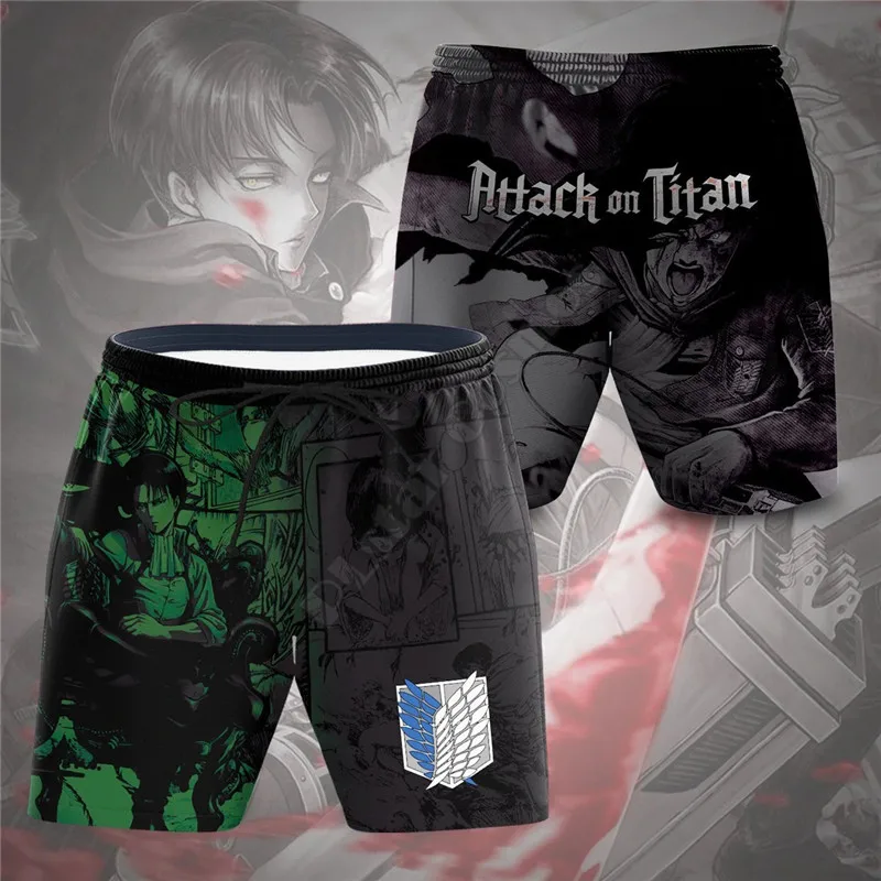 PLstar Cosmos Titan Slayer Squad Beach Shorts 3D Printed Summer Casual Men Shorts Loose Quick Drying shorts Cosplay Clothes