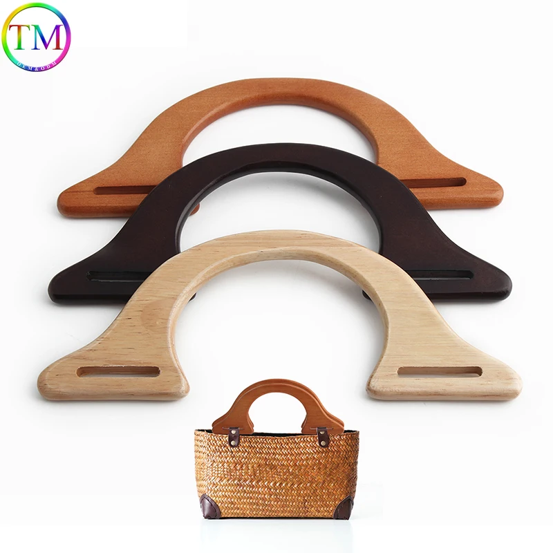 21.5X8.5 Boog Vorm Eiken Tas Handvatten Houten Handvat Voor Diy Damestassen Handtas Schouder Decoratieve Tas Frame Accessoires