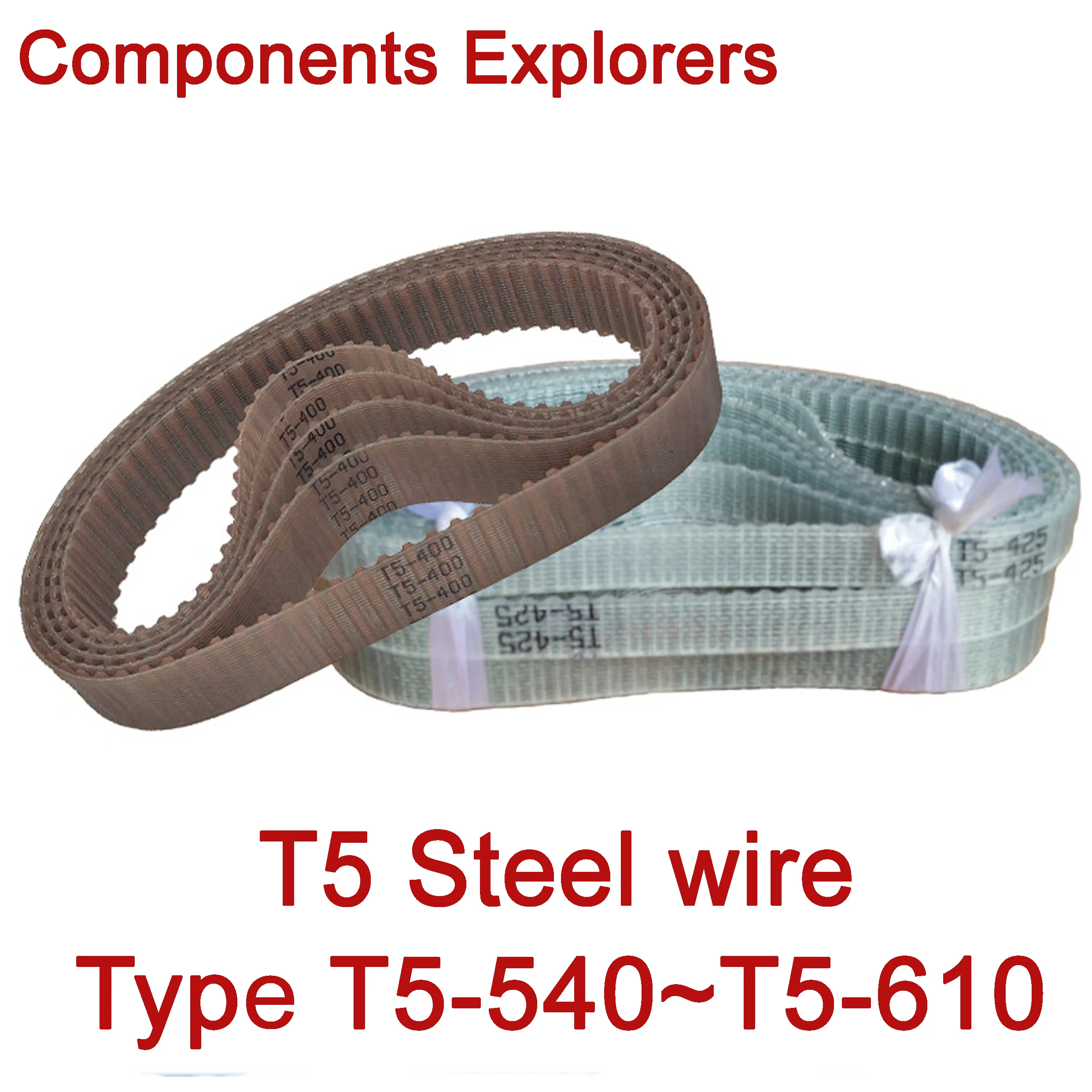 Steel wire Closed Loop Timing Belt PU Width10/15/20mm T5-540 545 550 560 575 580 590 600 605 610