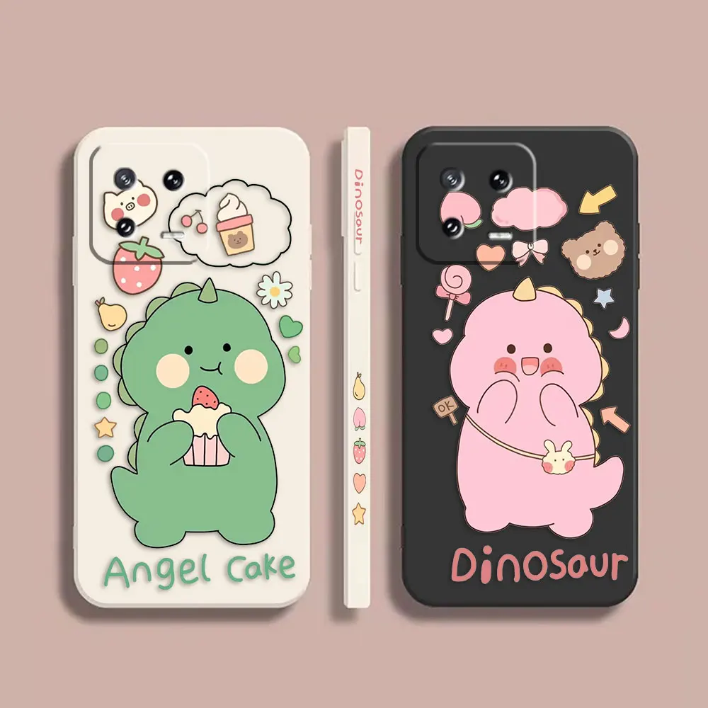 Phone Case For Xiaomi PCOO F3 F4 F5 M3 M4 M5 X3 X4 X5 MIX 3 4 Black Shark 4 GT Pro 4G 5G Case Funda Cqoue Shell Little Dinosaur