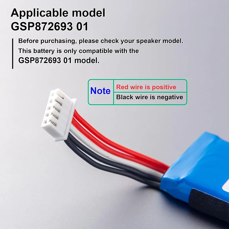 Batería de alta capacidad compatible con JBL Flip 4, Flip 4 Special Edition, repuesto para GSP872693 01 (Li-Polymer 3.7V 3