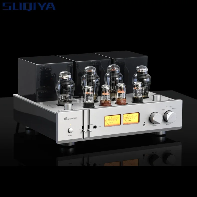 SUQIYA-MUZISHARE X9 클래스 A 300B 튜브 앰프, 균형 잡힌 순수 파워 스테이지, 포노 앰프, 리모컨 포함