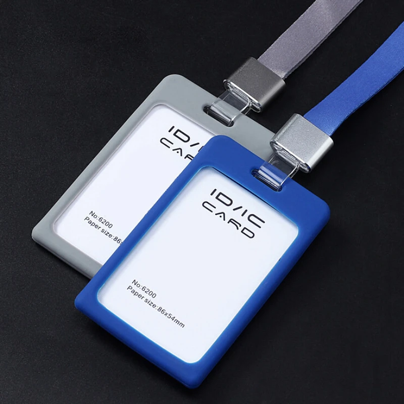 

Fashion Lanyard with Silicone Cover ID Badge Holder Work id Card Case Can Hold 2 Cards