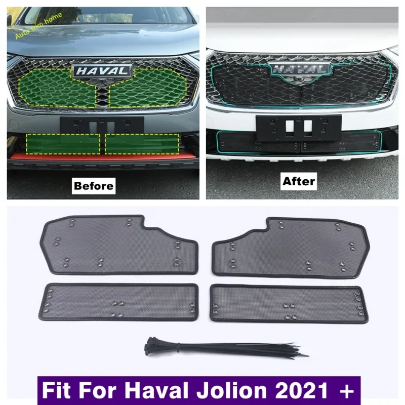 

Car Front Grille Insert Net Screening Mesh Water Tank Engine Protection Accessories For Haval Jolion 2021 2022 Exterior Refit