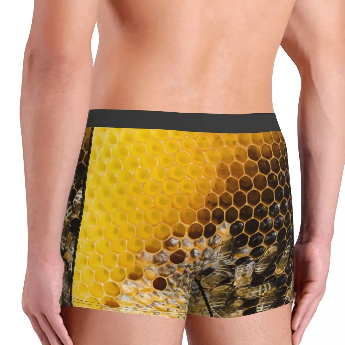 Custom Honeycomb With Bees Underwear Male Sexy Printed Cute Honey Bumblebee Boxer Shorts Panties Briefs Breathable Underpants - view 4
